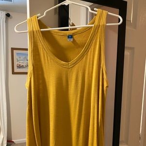 Old Navy Luxe tank in golden yellow